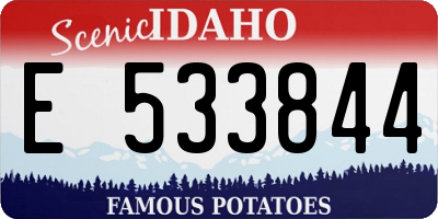 ID license plate E533844