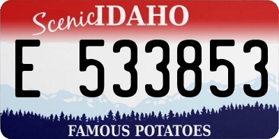 ID license plate E533853