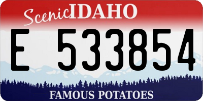 ID license plate E533854