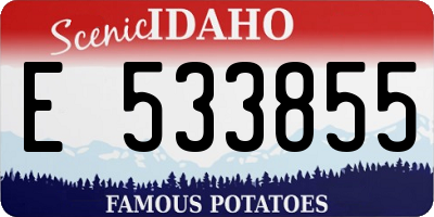 ID license plate E533855