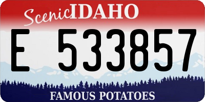 ID license plate E533857