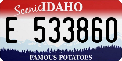 ID license plate E533860