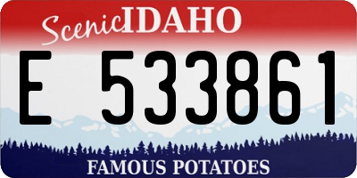 ID license plate E533861