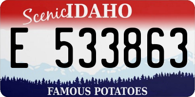 ID license plate E533863