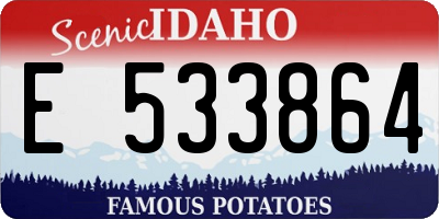 ID license plate E533864