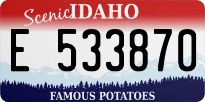 ID license plate E533870