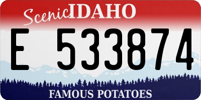 ID license plate E533874