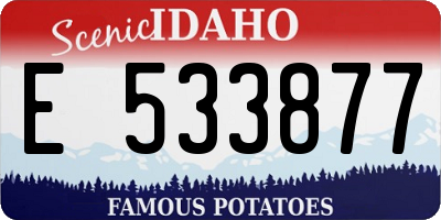 ID license plate E533877