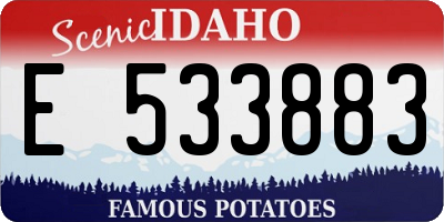 ID license plate E533883