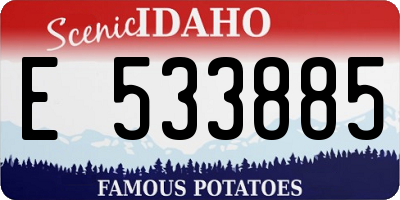 ID license plate E533885