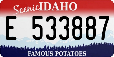 ID license plate E533887
