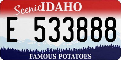 ID license plate E533888