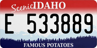 ID license plate E533889