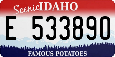 ID license plate E533890