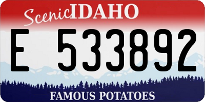 ID license plate E533892