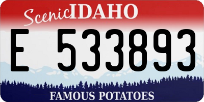 ID license plate E533893