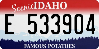 ID license plate E533904