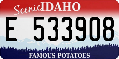 ID license plate E533908