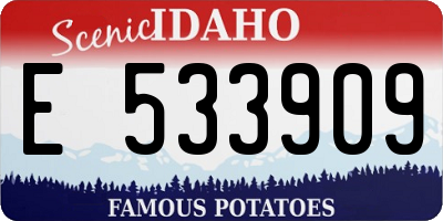 ID license plate E533909