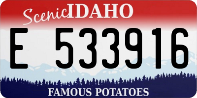 ID license plate E533916