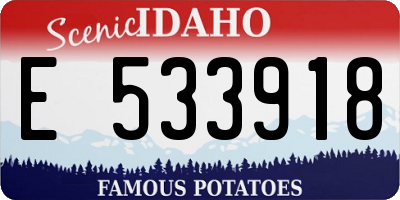 ID license plate E533918