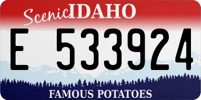 ID license plate E533924