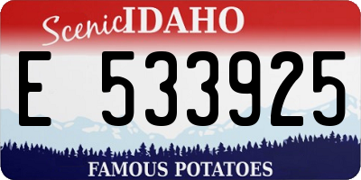 ID license plate E533925
