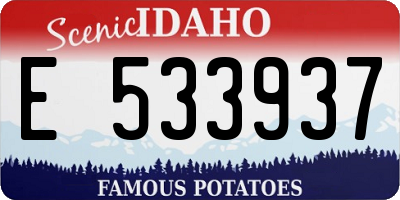 ID license plate E533937