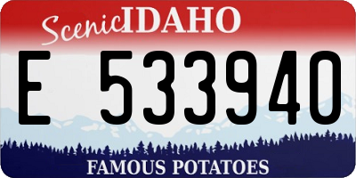 ID license plate E533940