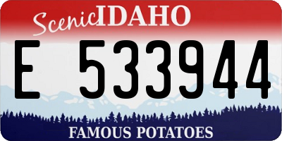 ID license plate E533944