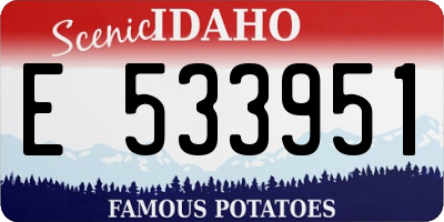 ID license plate E533951