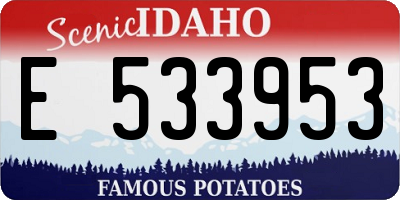 ID license plate E533953