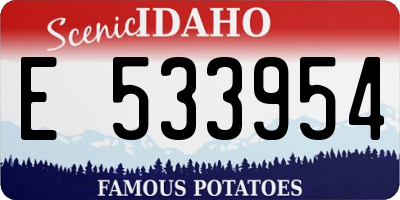 ID license plate E533954