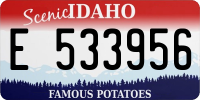 ID license plate E533956