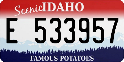 ID license plate E533957