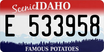 ID license plate E533958