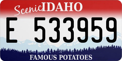 ID license plate E533959
