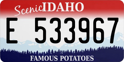 ID license plate E533967