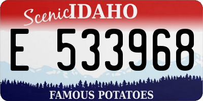 ID license plate E533968