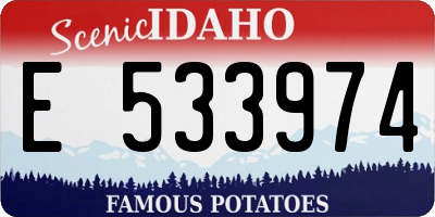 ID license plate E533974