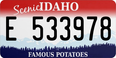 ID license plate E533978