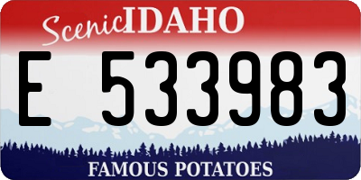ID license plate E533983