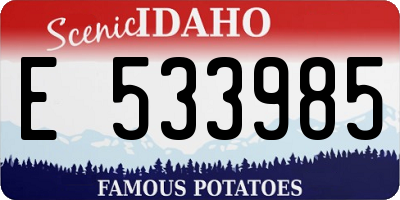 ID license plate E533985