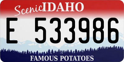 ID license plate E533986