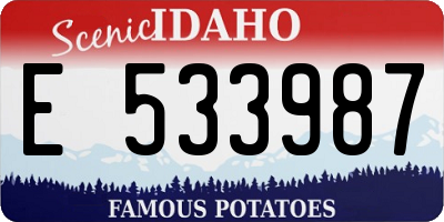 ID license plate E533987