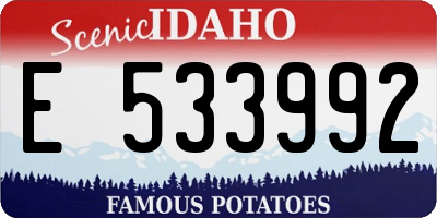 ID license plate E533992