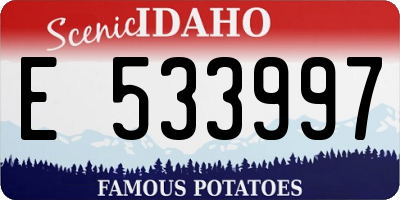 ID license plate E533997