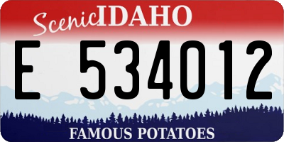 ID license plate E534012