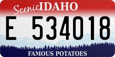 ID license plate E534018