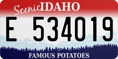 ID license plate E534019